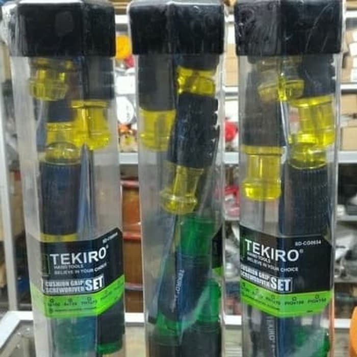 OBENG SET 7 PCS TEKIRO GAGANG KARET ~El~Xt1~