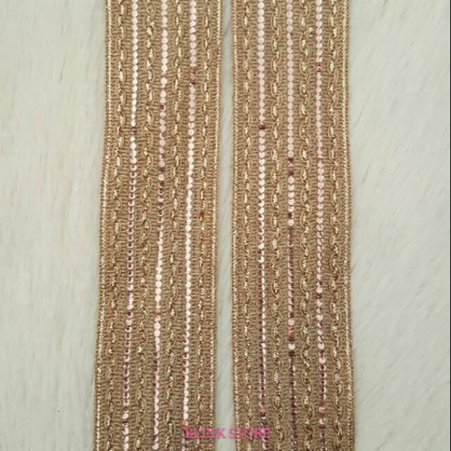 Renda Payet / Renda Baju / Renda Meteran Warna Emas