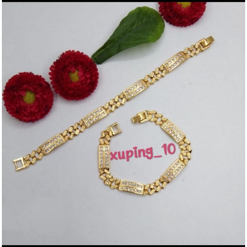 Gelang tangan xuping model plat aksesoris fashion wanita