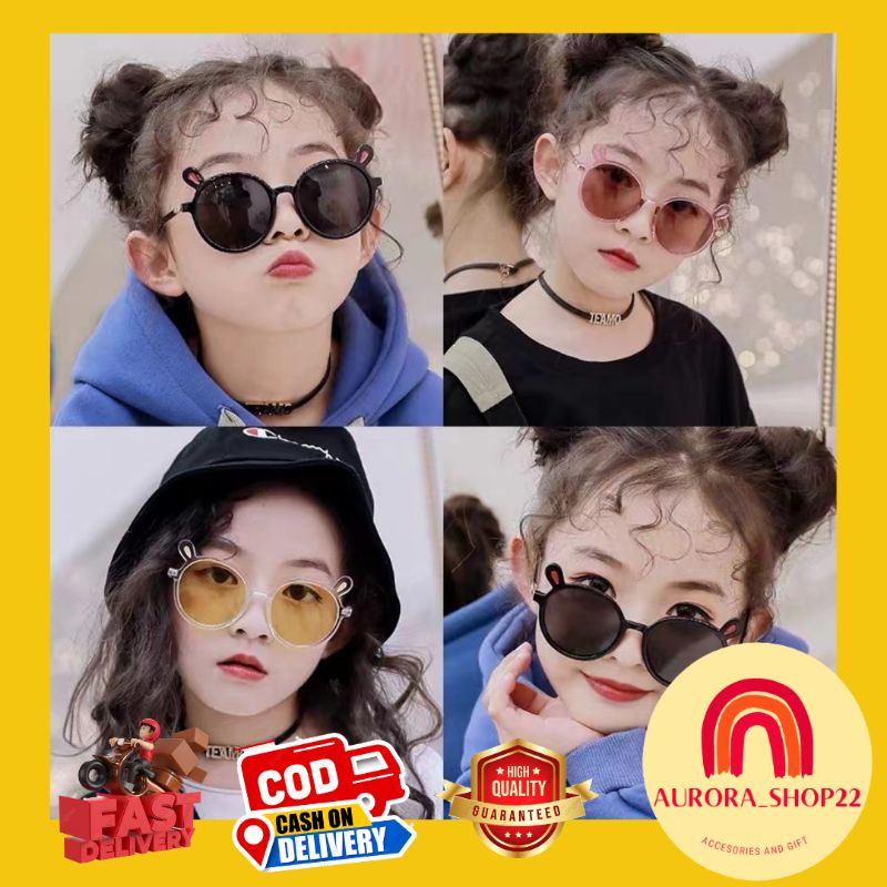 [COD] Kacamata Fashion Anak Kacamata Hitam Anak Model Telinga Kelinci Cute Lucu Kacamata Hitam Anak Anti UV