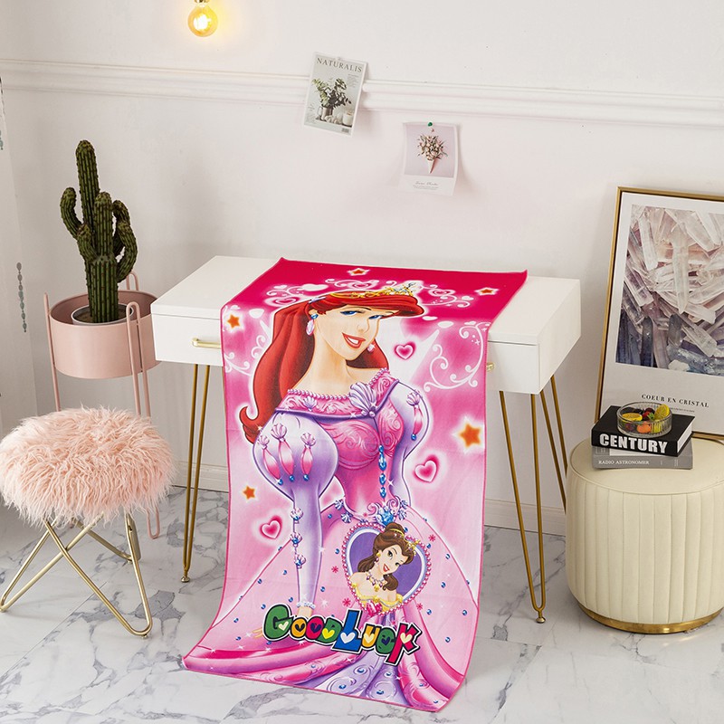 Handuk Anak Karakter 70x140cm Jumbo Dewasa anak2 Microfiber Mandi Lembut Besar Tebal Micro FIber H1-Ariel
