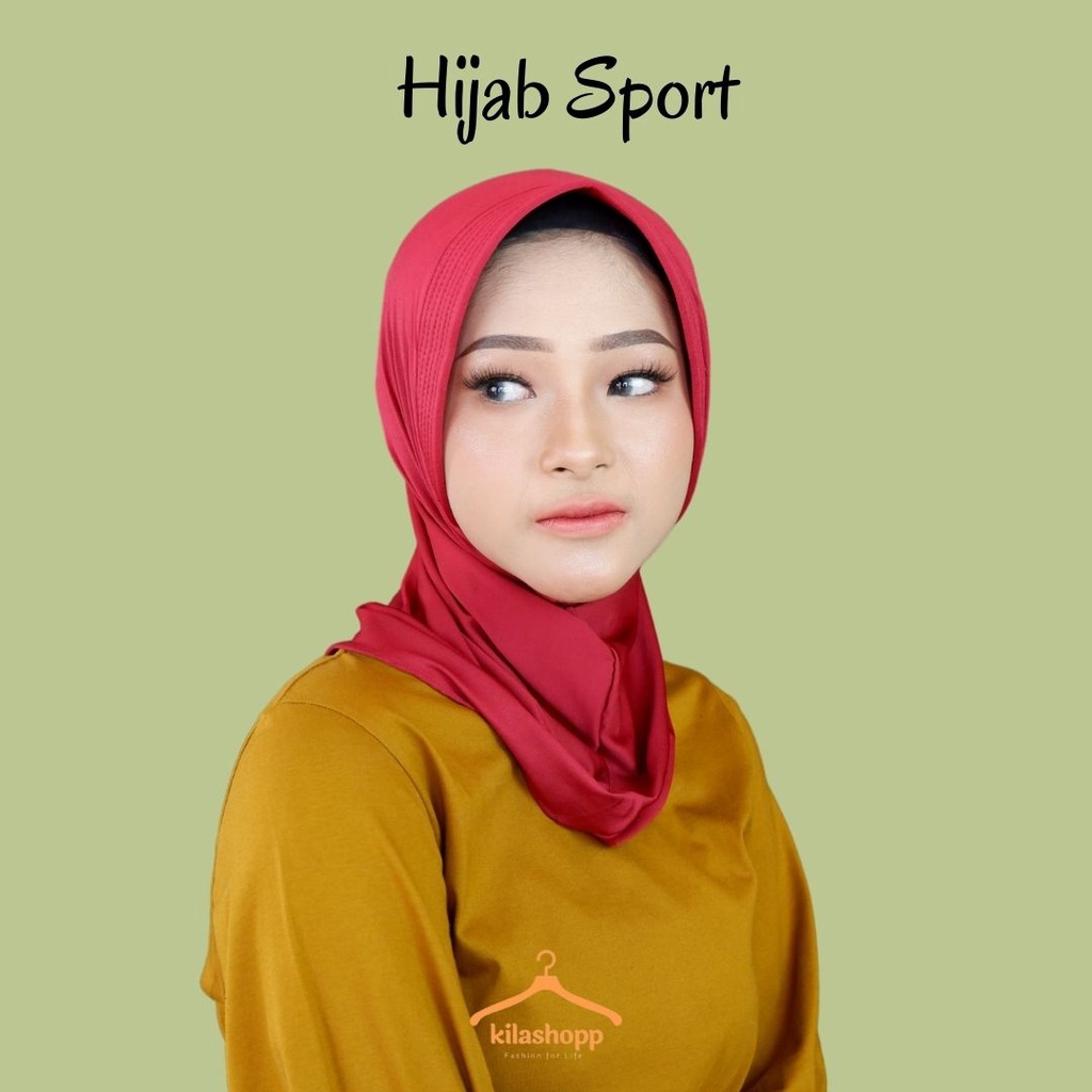 Jilbab sport murah / jilbab jersey lycra / jilbab instan sport-5