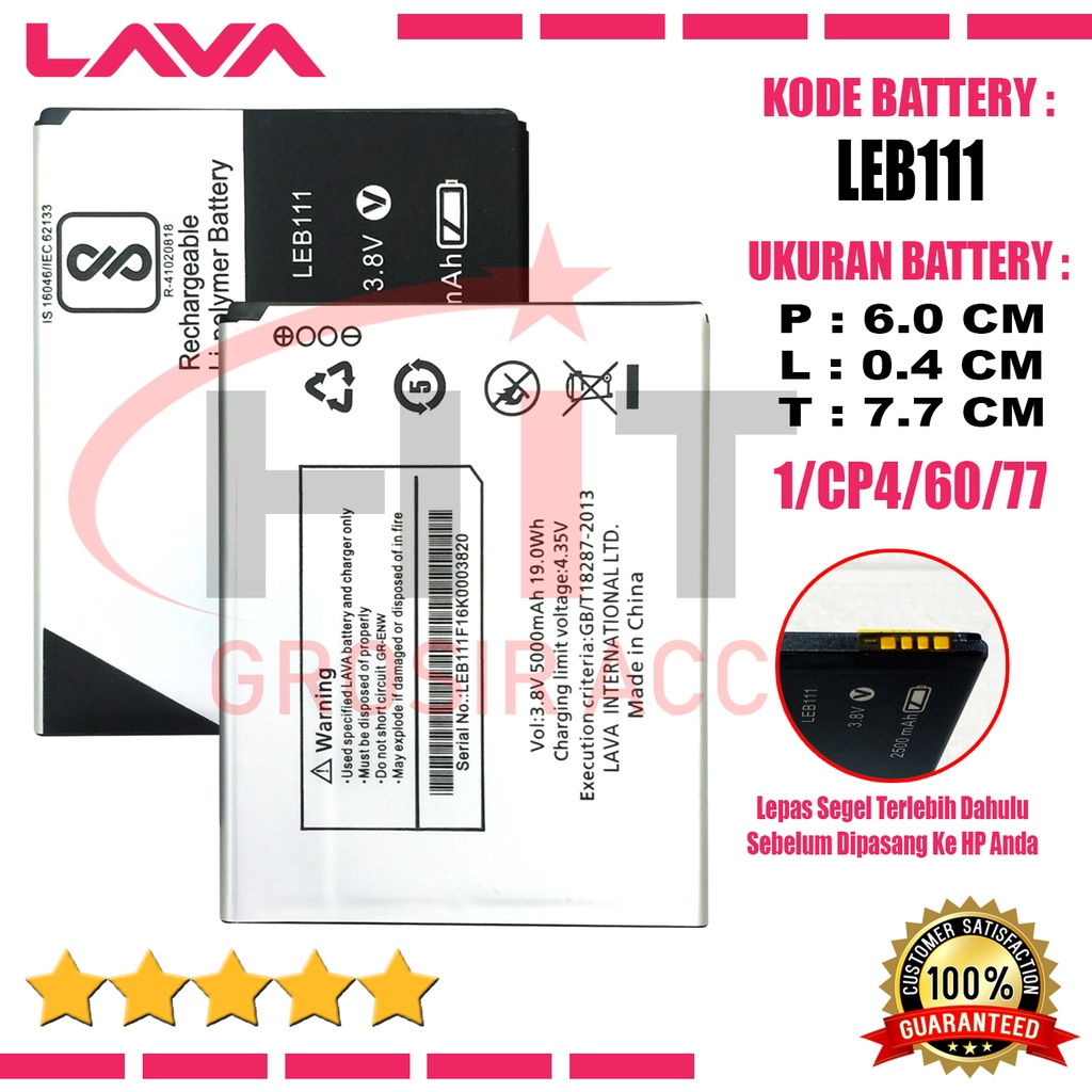 Baterai Lava LEB 111 / Battery Iris 820 / Iris 80 / Iris 60