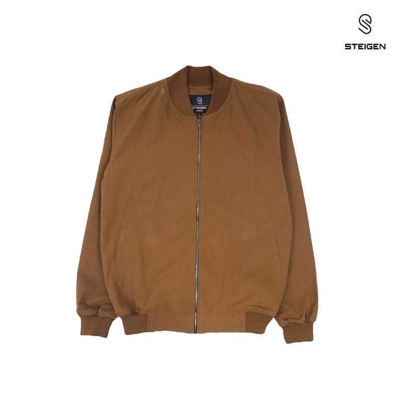 BOMBER JACKET OSLO SUEDING STEIGEN ORIGINAL JAKET BOMBER PRIA COWOK-Brown Peanut