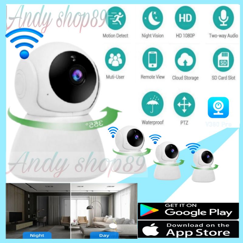 IP Camera 1080P CCTV Snowman 8MP V380 Pro Cam Kamera Wireless Wifi