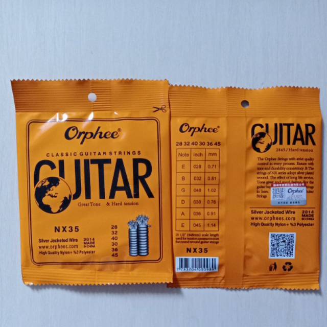 Senar gitar classic orphee NX35