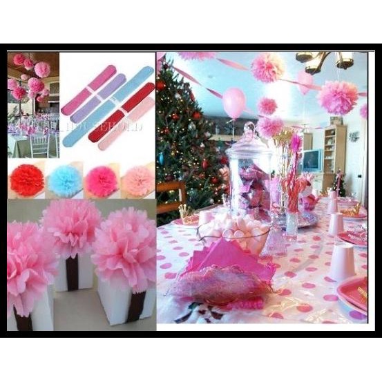 Pompom Paper Merah (10") Promo Ramadhan