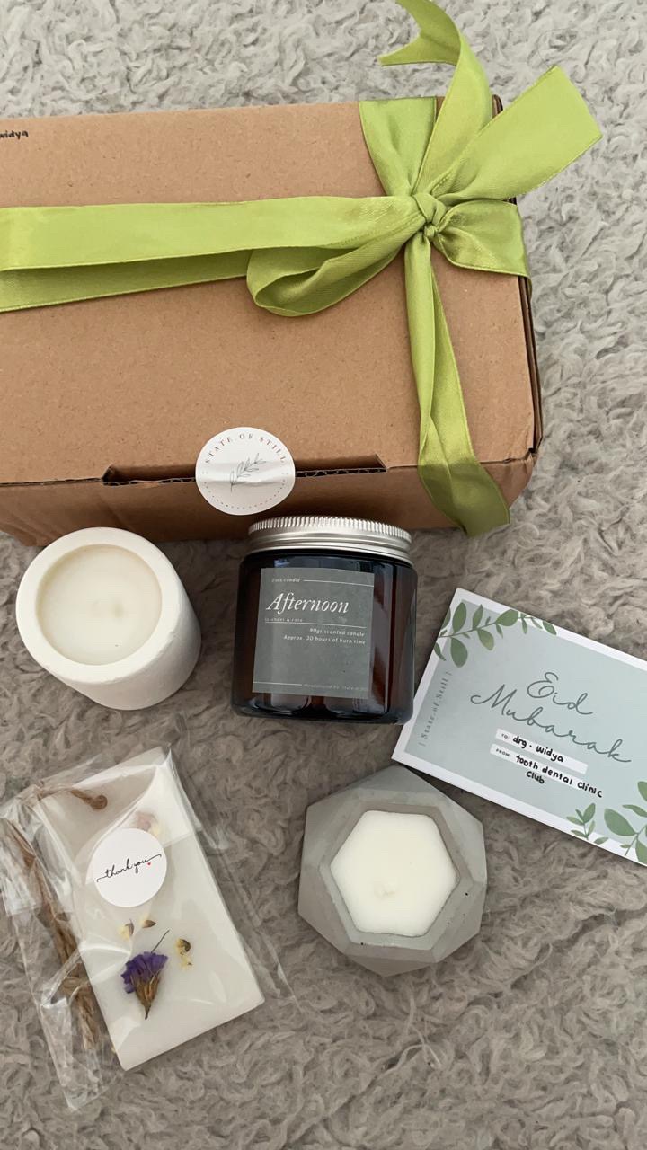 Eid Mubarak Hampers | Hampers Lebaran | Scented Candle Set For Eid Mubarak Hampers