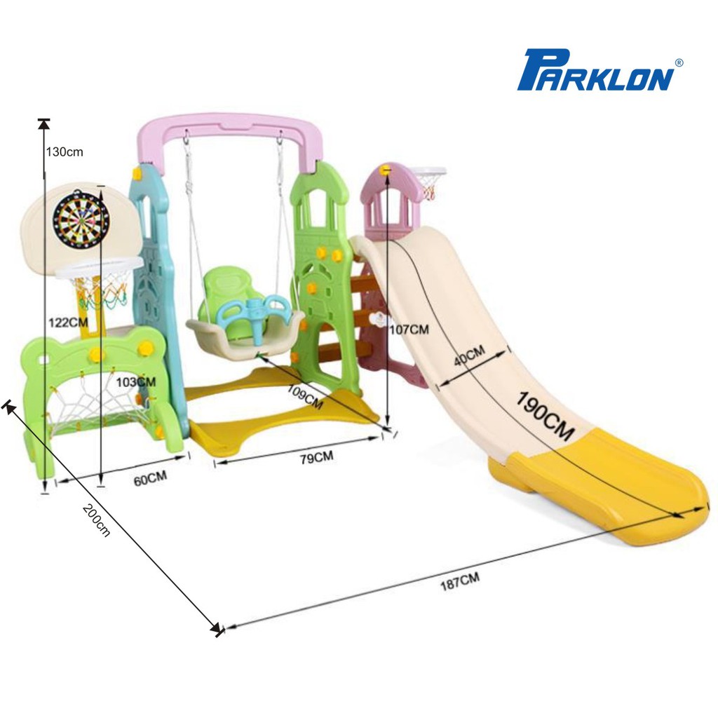 Perosotan Parklon Fun Slide n Swing 5 in 1 Multi Combination Castel 5in1 Seluncuran Ayunan Anak