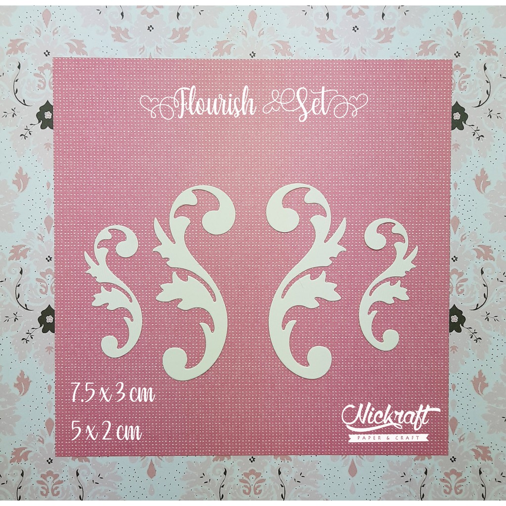 

FLOURISH SET - Bahan Scrapbook Daun Kertas Swirl Ulir