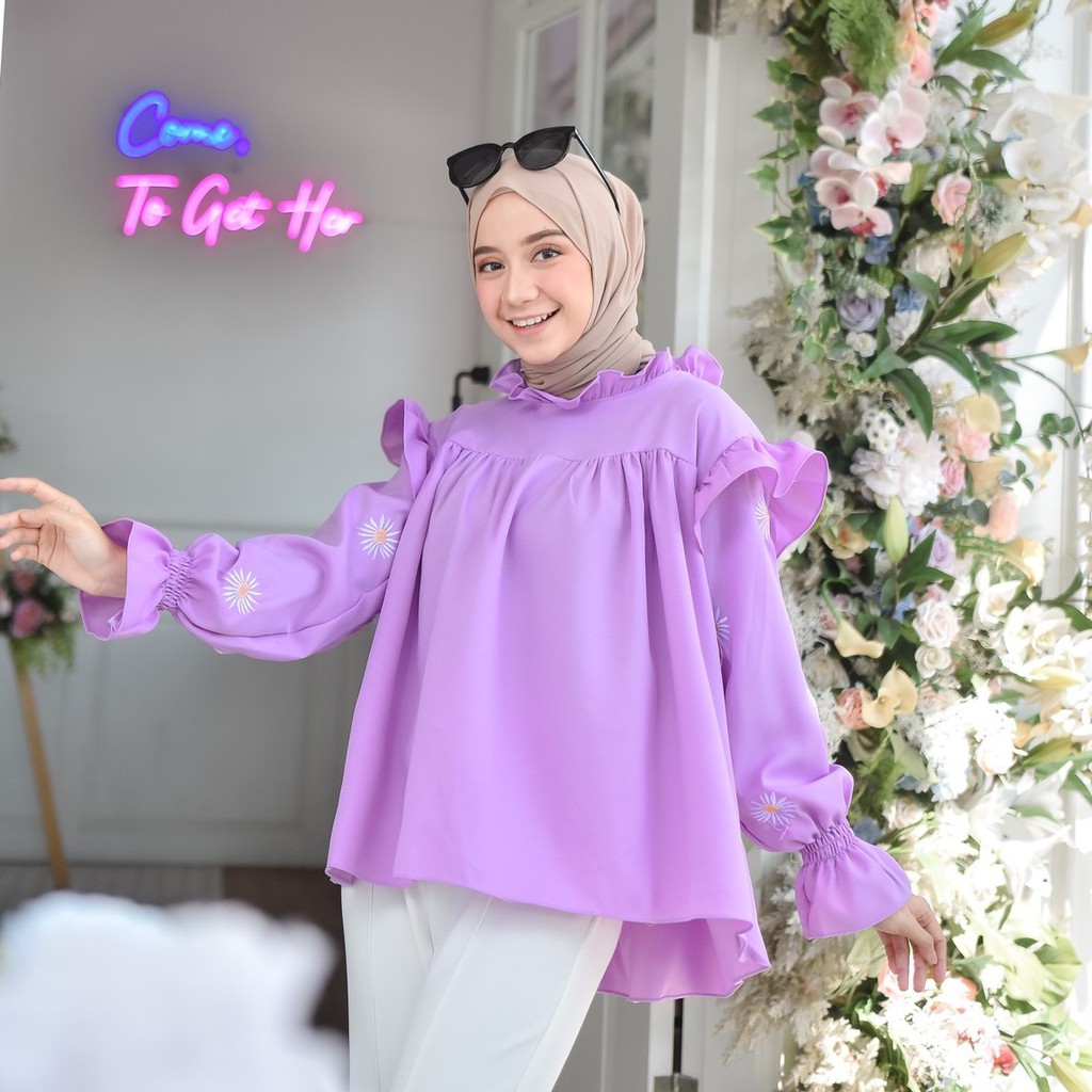 Grosir Baju Atasan Blouse Fashion Wanita Muslim Daisy