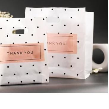 

☊ PAPER BAG THANK YOU TOTOL ISI 10 PC Plastik Kantong Model Jinjing ✯