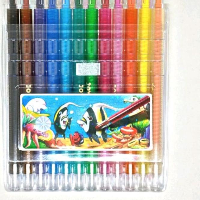 

COD !! 5.5 Crayon Putar/Twist Crayon Joyko Mini/Panjang 12 Warna [KODE 937]