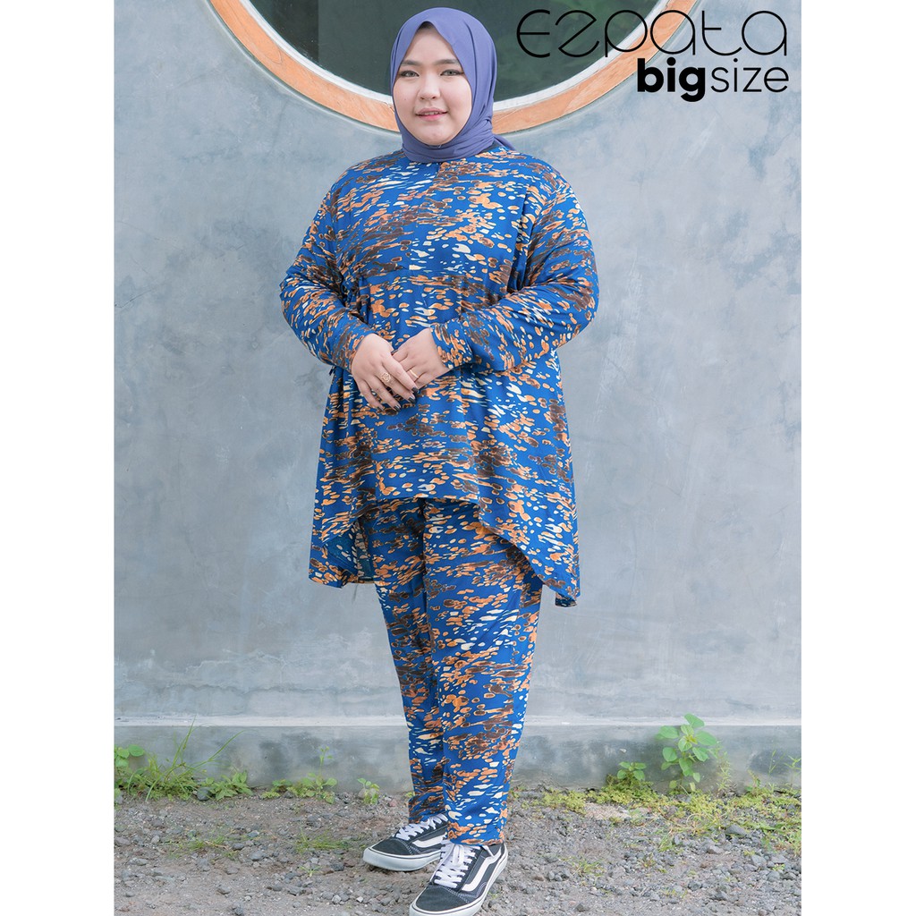 Set Piyama Jumbo Rayon LD 132 cm Serut Pinggang Resleting Dada Busui Friendly Terbaru