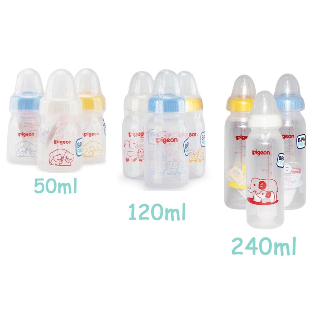 Pigeon STANDARD BOTTLE ASSORTED 50ml 120ml 240ml Botol Susu Bayi