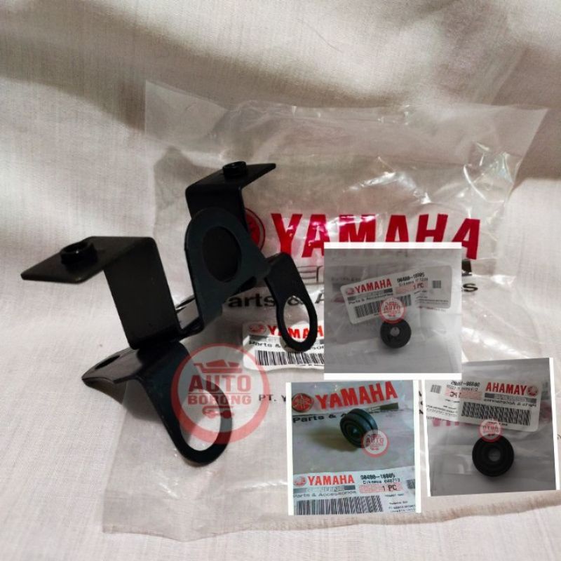 Paket Bracket Lampu Belakang Jupiter Z Salib 31B H4702 00 + 3 KARET Grommet yamaha Original Genuine 