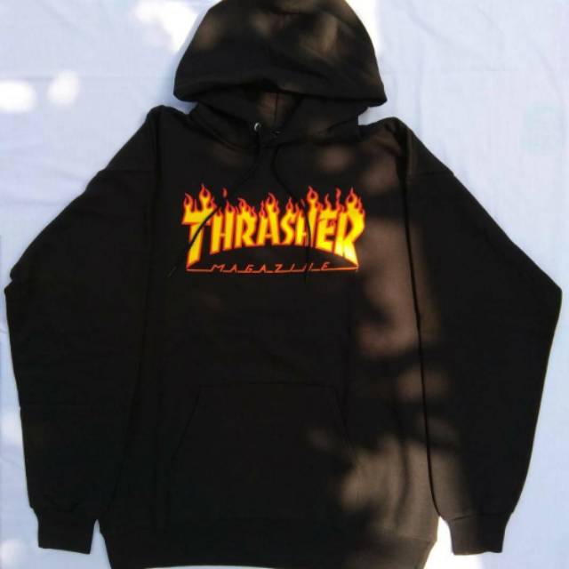 Thrasher flame logo hoodie black 100% original