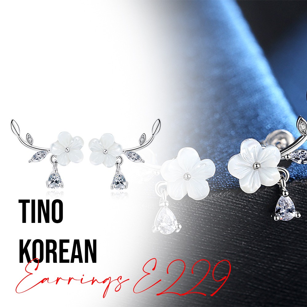 Anting wanita Klip Korea Murah/Anting wanita Import Stud Earring Flower plum/Anting Wanita S925