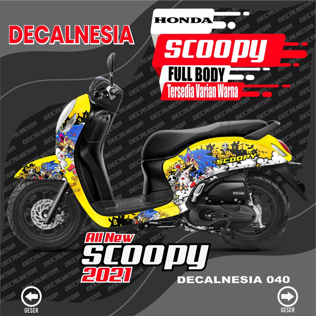 Stiker Full Body Scoopy 2021 - Decal Motor Scoopy All New 2021 - Stiker Scopy 2021 Motif Sonic