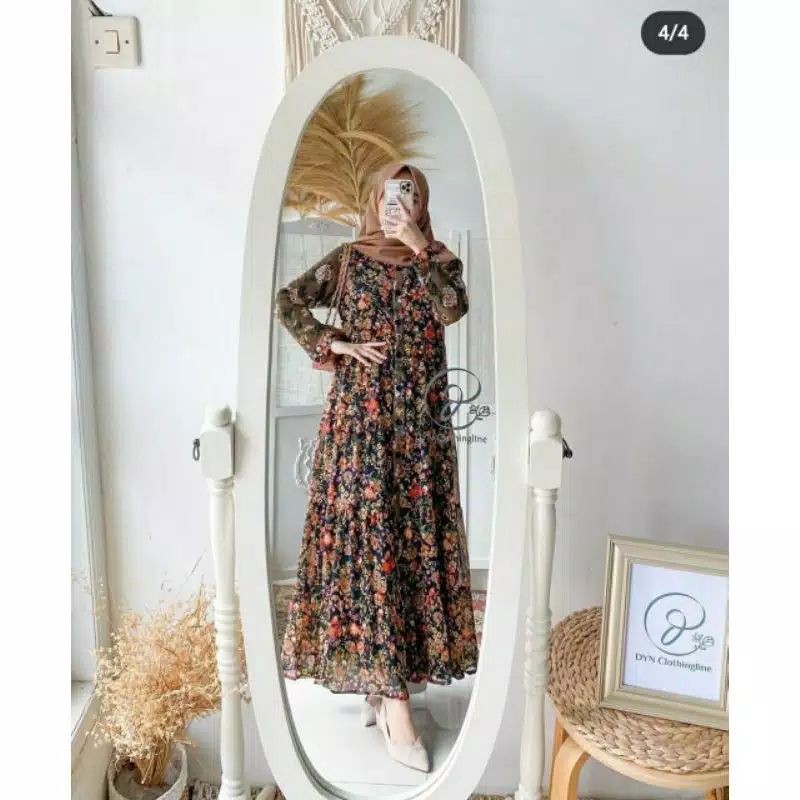 Maxi ceruty bunga / flower dress ceruty