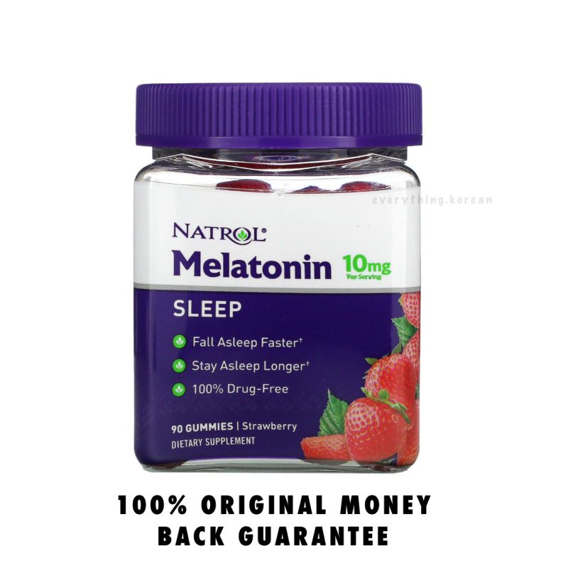 Jual Natrol Melatonin 10mg 5mg 90 Ecer Gummies Strawberry Original USA ...