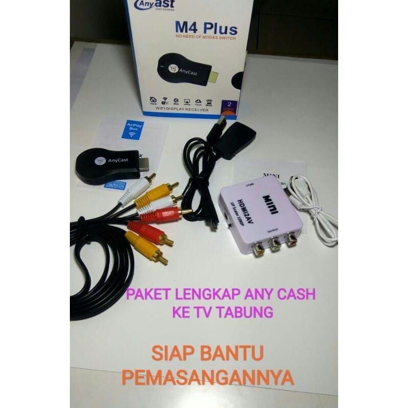 PAKET  DONGLE + TO AV RCA + CABLE RCA KONVERTOR DARI HP KE TV TABUNG