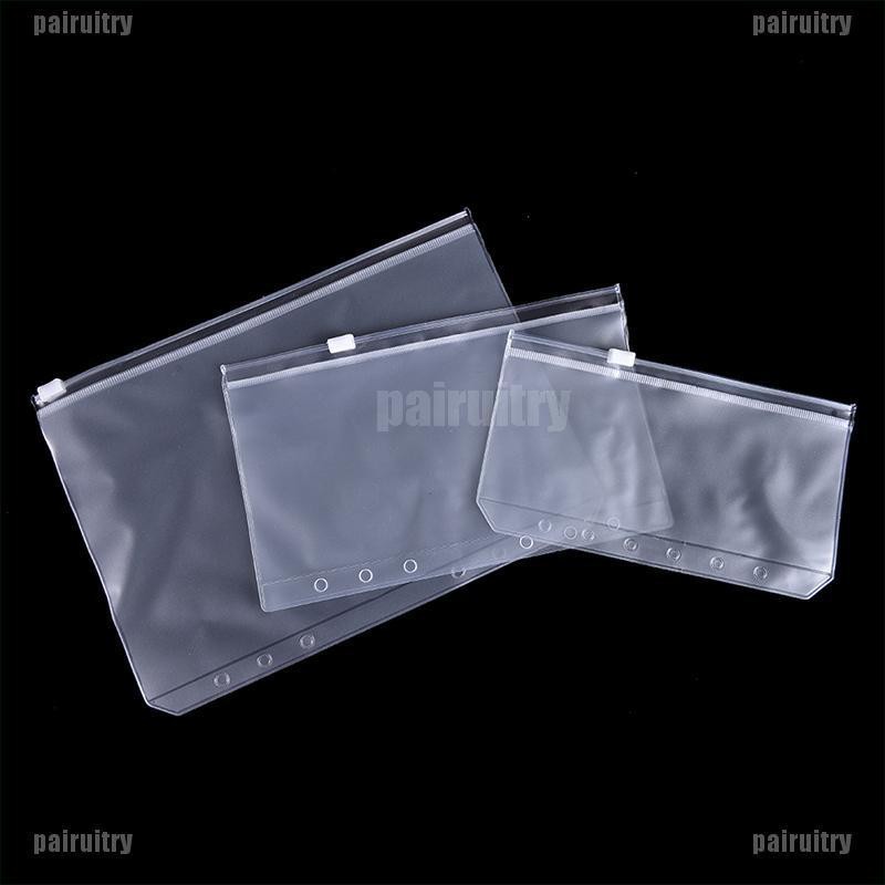 【pairuitry】A5/A6/A7 Transparent Zip Lock Envelope Binder Pocket Refill Organise