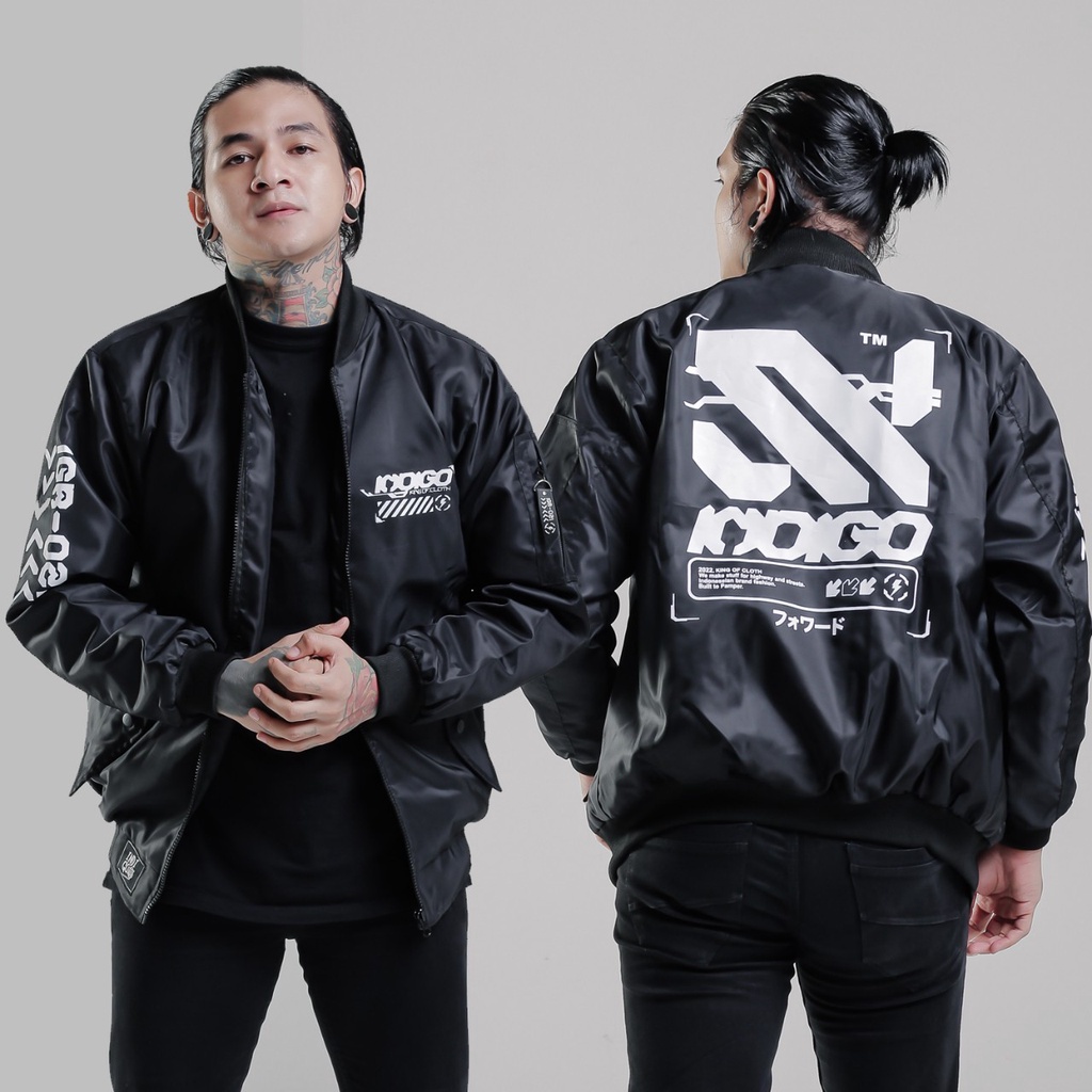 Jaket Bomber Pria Distro Indigo Terbaru 2022/ Jaket Parasut Cowok Keren Dan Bahan Tahan Air