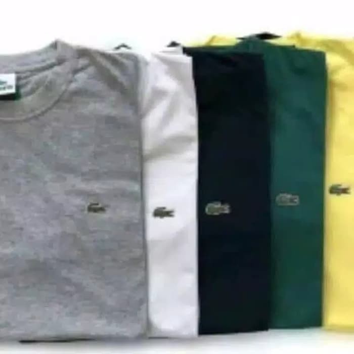 kaos tshirt atasan pria bigsize 3xl 4xl Lacoste - Hitam