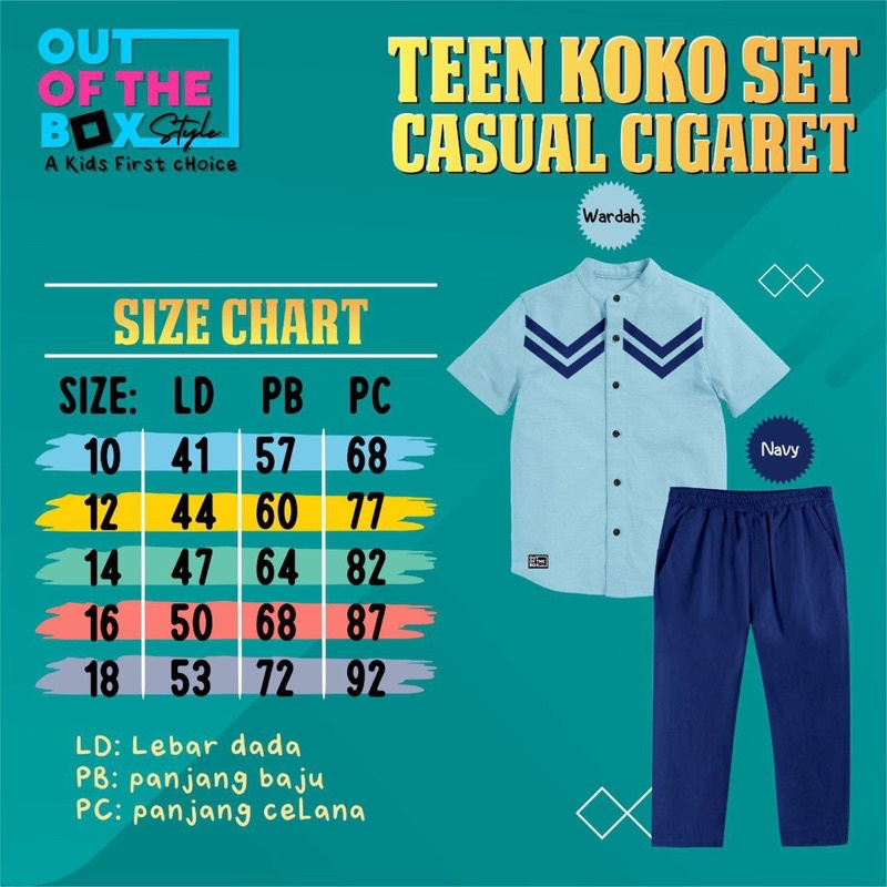 Setelan baju muslim anak cowok set koko kemko ootb cigaret jovanka label out of the box / teen koko set casual cigaret out of the box ootb by kemko jovanka