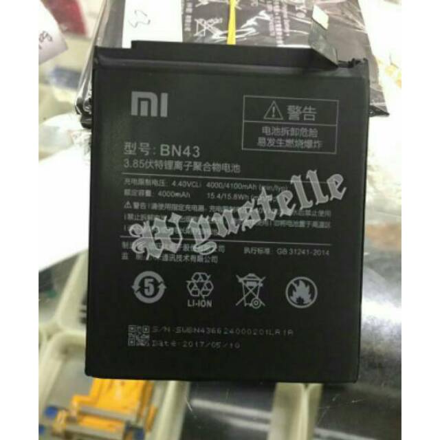 BN43 - Baterai Batre Batrei XIAOMI REDMI NOTE 4X SNAPDRAGON BN43 ORIGINAL Model BN-43 BN 43