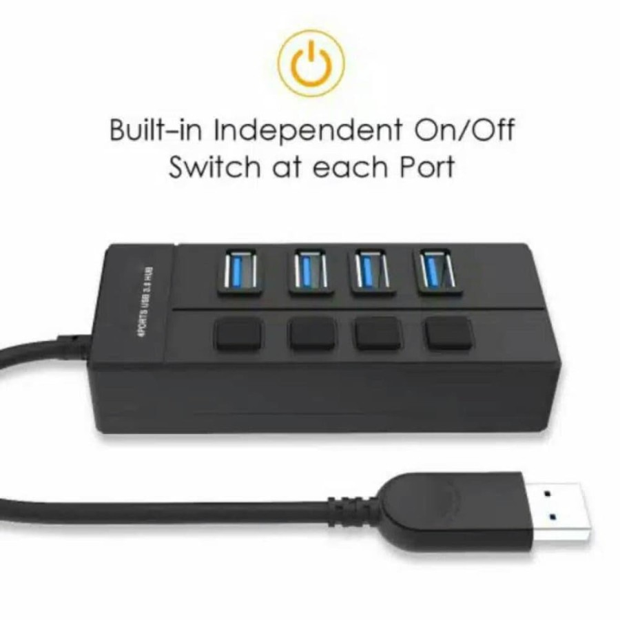 M-Tech USB Hub 4Port USB3.0 with Switch On/Off