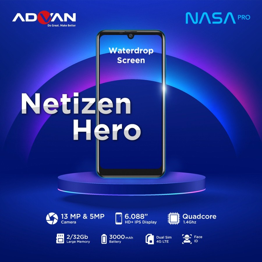 ADVAN NASA PRO RAM 2GB ROM 32GBGB GARANSI RESMI-free silicone case -android murah