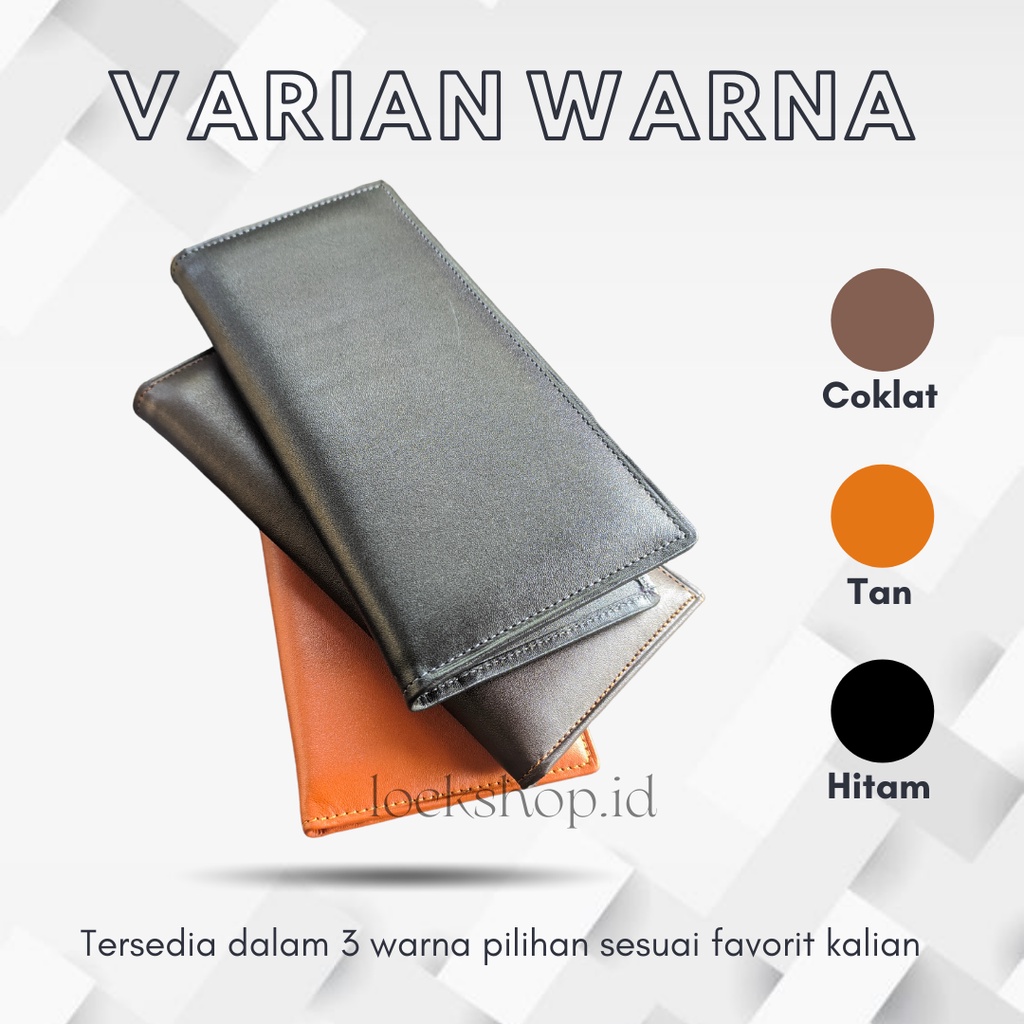 Lock Dompet Pria Kulit Asli Panjang Azure Wallet - Gratis Ukir Nama L023
