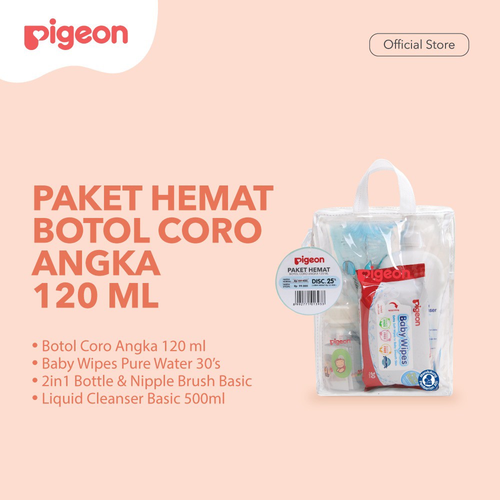 ♥BabyYank♥ PAKET HEMAT BOTOL CORO ANGKA 120ML &amp; BOTOL 240ML - PAKET HEMAT BOTOL SUSU PIGEON