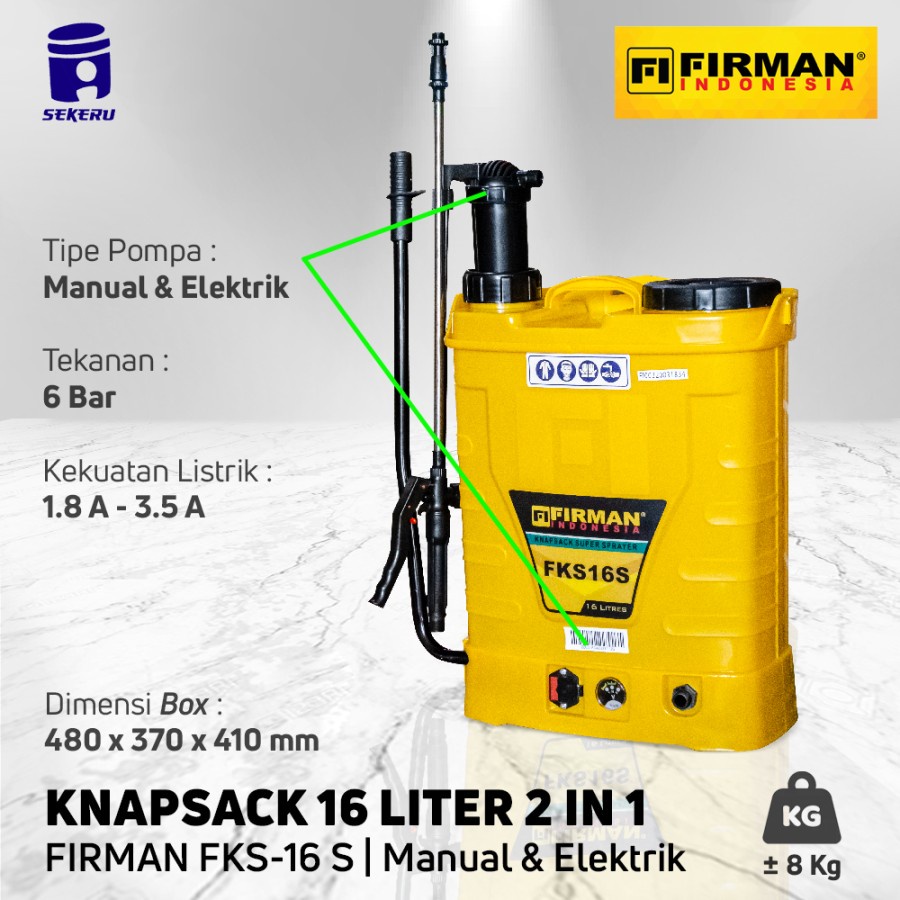 Knapsack Sprayer Semprot Hama 16 Liter 2 in 1 FIrman FKS16S