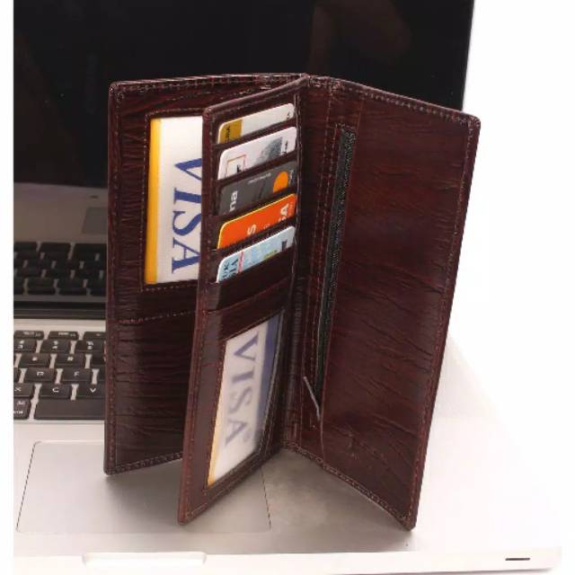 Dompet kulit pria pendek ASLI FULL GRAIN kulit sapi ORI vintage BOSS Dompet Tempat Kartu ATM KTP SIM