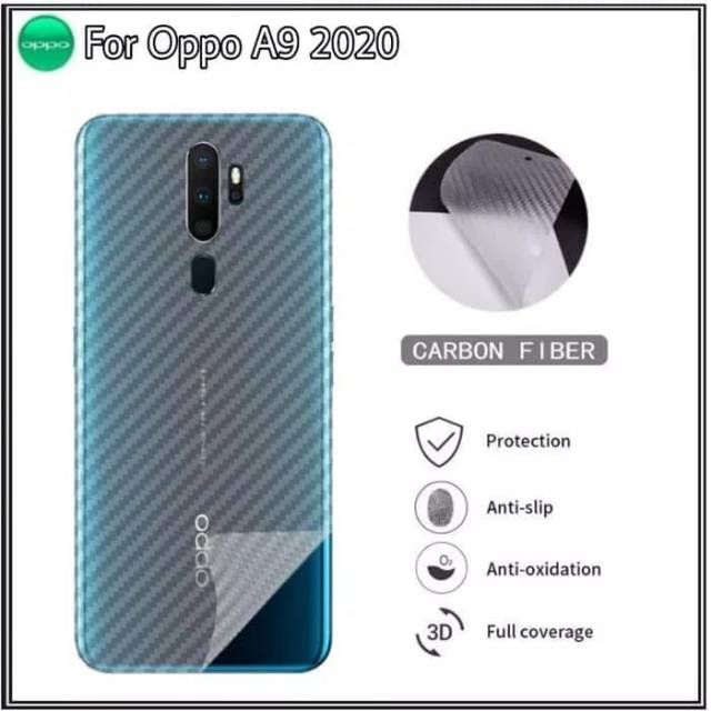 Garskin Oppo A9 2020 Anti Gores Belakang Carbon Skin Hp DI HANYCASE