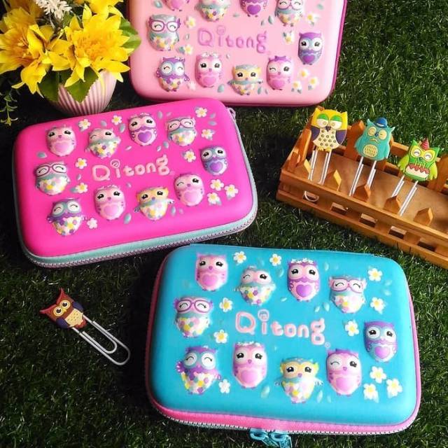 

Kotak Pensil Hardcase / Pencil Organizer ukuran besar - Qitong OWL