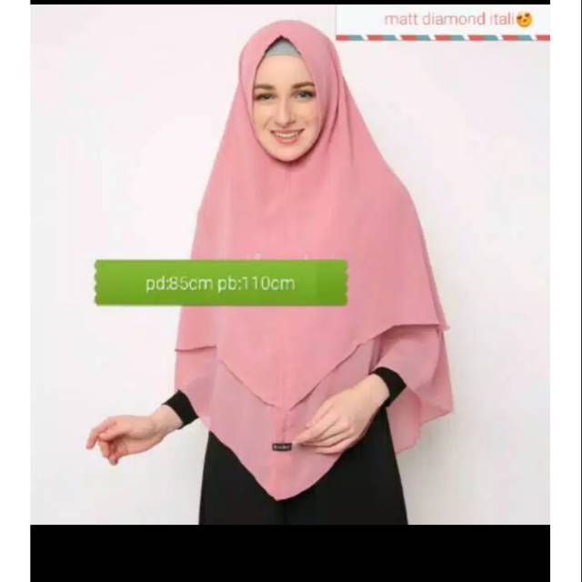 Hijab 2layer matt diamond hijab non pet