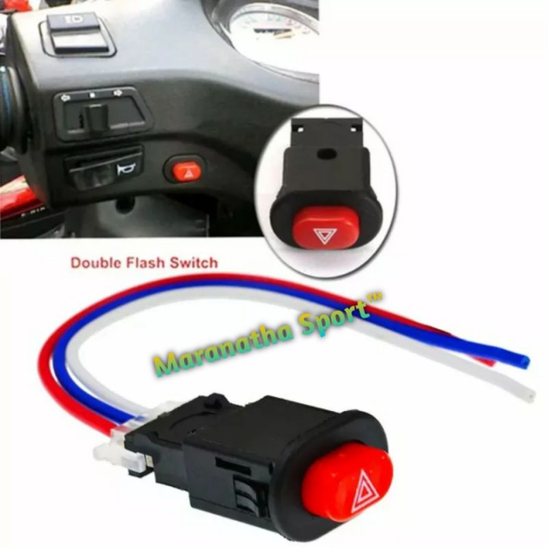 Saklar Tombol Switch HAZARD On Off Lampu Motor Mobil