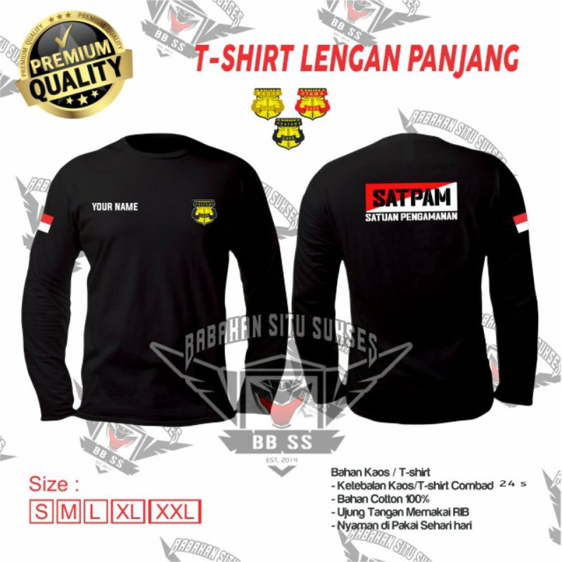 KAOS SATPAM LENGAN PANJANG TERBARU THSRIT BAJU KAOS SATPAM