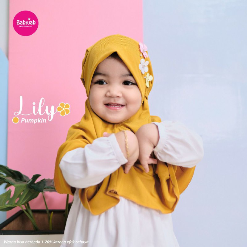 Babyjab Lily Hijab Anak Perempuan Lucu - Baby Jab Bayi Perempuan Cantik - Kerudung Kecil Balita Imut Usia 0 1 2 3 4 5 6 7 Tahun