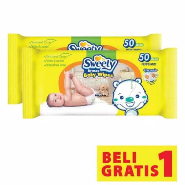 Sweety Bronze Baby Wipes 50 Sheet Buy 1 Get 1 / Toko Makmur Online