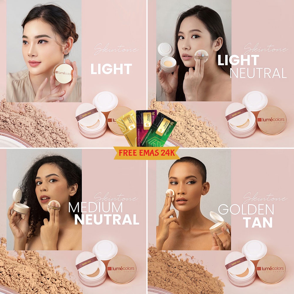 (Free Emas 24k)  Lumecolors Bedak Tabur Loose Powder Pore Blurring Effect With Oil Control