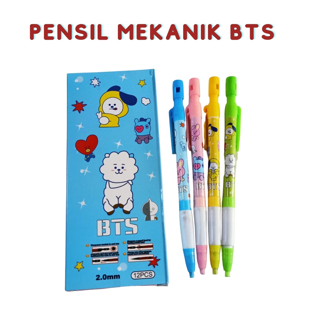 

Pensil Mekanik Fancy BTS Pencil Karakter BT21 Alat Tulis
