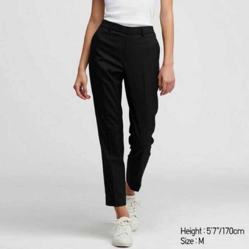 EZY ANKLE PANTS BLACK WOMEN UNIQLO