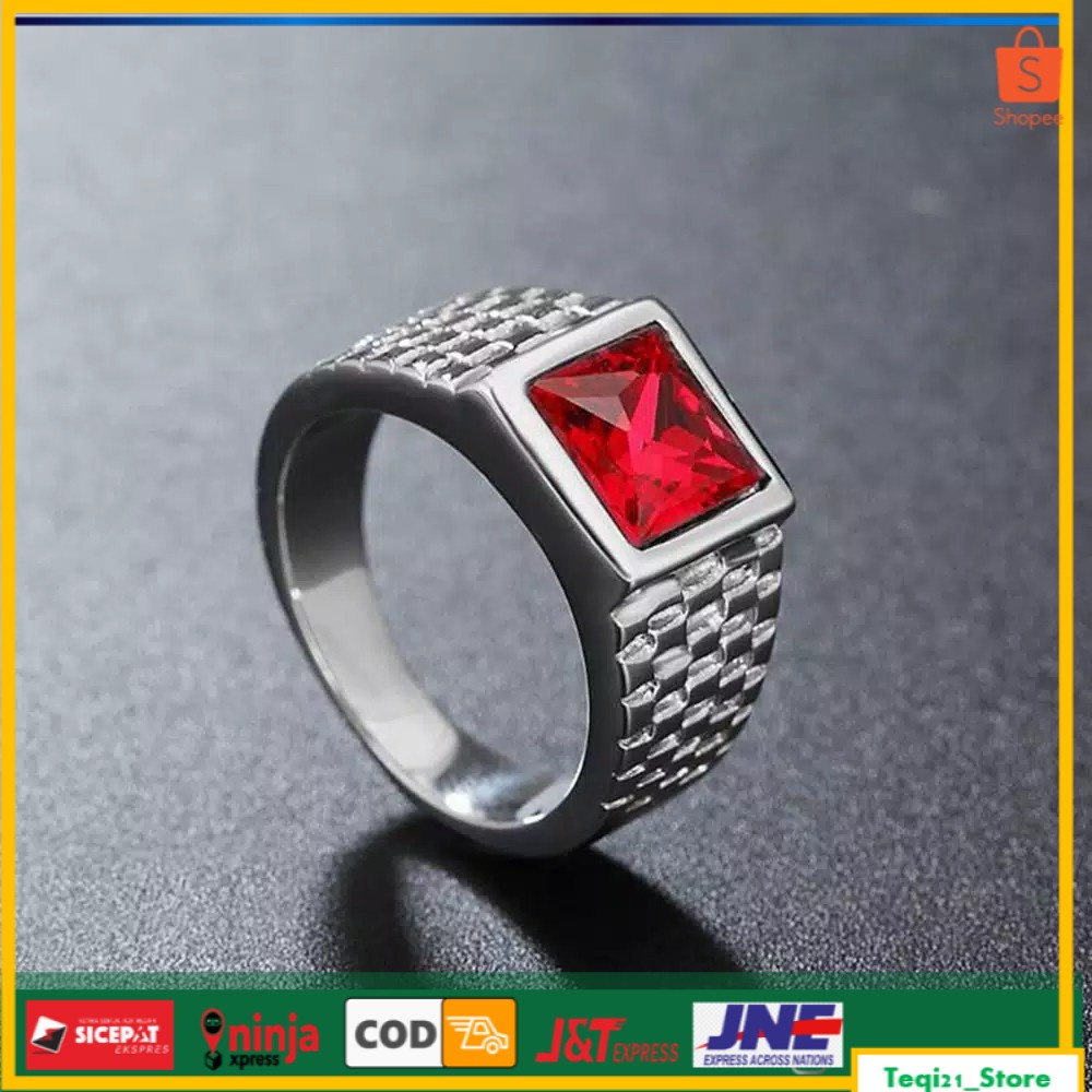 CINCIN BATU PERMATA MERAH ELEGAN