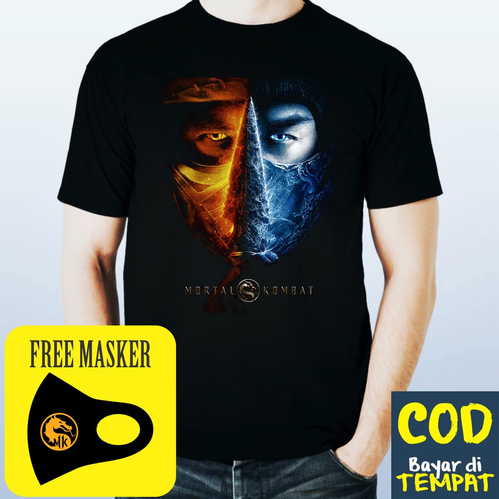 Kaos Gratis Masker Premium Mortal Kombat - Sub zero, Subzero joe taslim, Scorpion