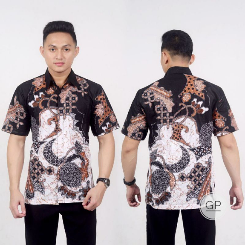 BATIK PRIA LENGAN PENDEK- ATASAN BATIK PRIA MODERN